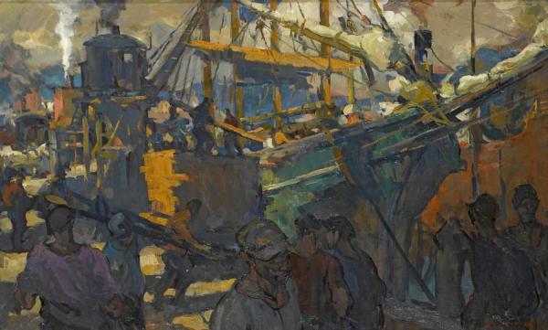 Lumber Carriers by Armin Hansen Oil Painting Reproductions