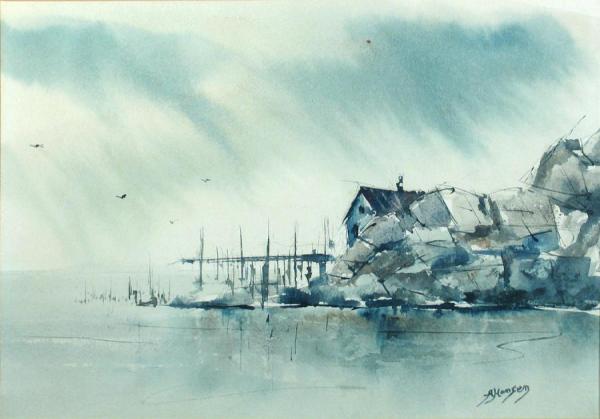 Monterey Pier,fishing Boat by Armin Hansen