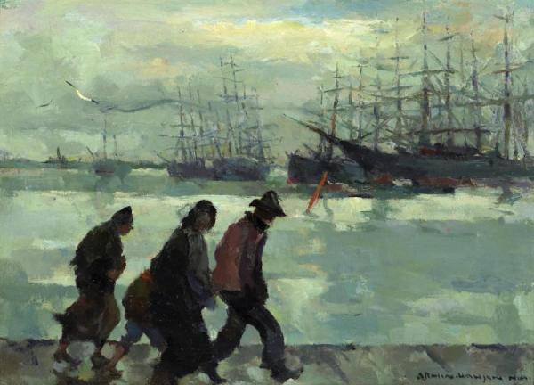 Waterfront by Armin Hansen