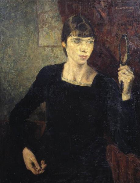 Girl With A Hand-mirror by Arnold Mason