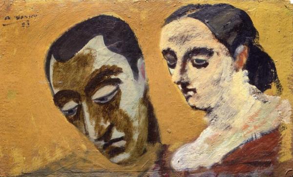 Portrait Of Myself And My Imaginary Wife by Arshile Gorky