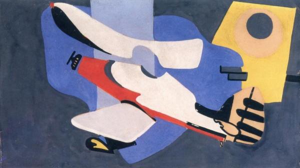 Study For Aviation: Evolution Of Forms Under Aerodynamic Limitations Iv (newark Airport Mural) by Arshile Gorky