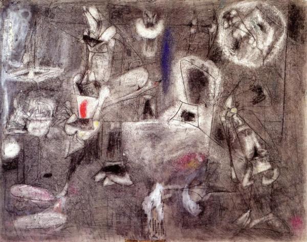 Two Figures In An Interior by Arshile Gorky
