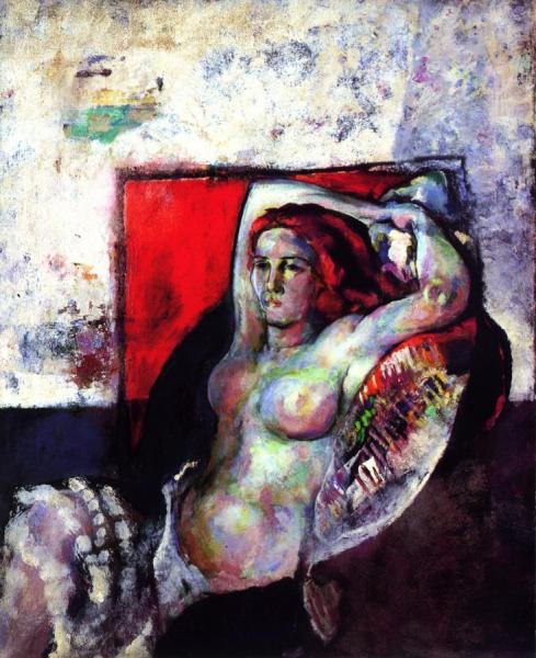 Nude With Red Background by Arthur B. Carles Oil Painting Reproductions