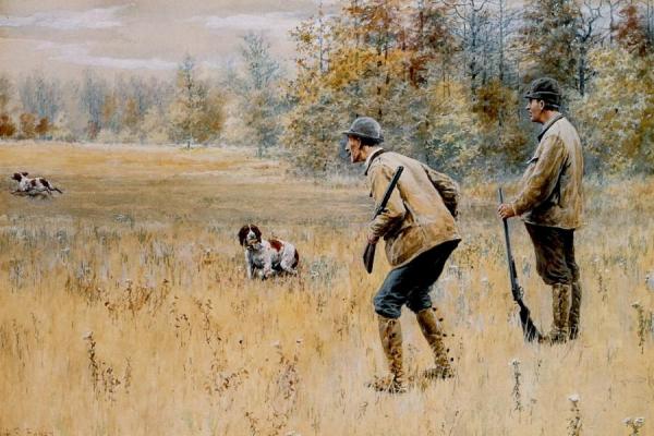 Arthur B. Frost Duck Shooting From A Blind Oil Painting