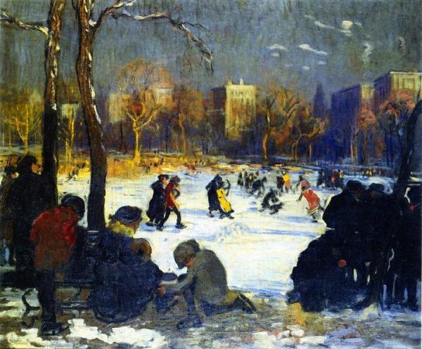 Skaters by Arthur Clifton Goodwin Oil Painting Reproductions