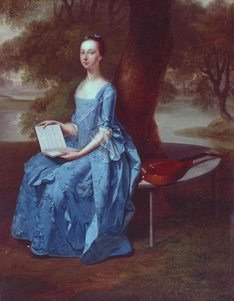 A Lady In Blue by Arthur Devis Oil Painting Reproductions