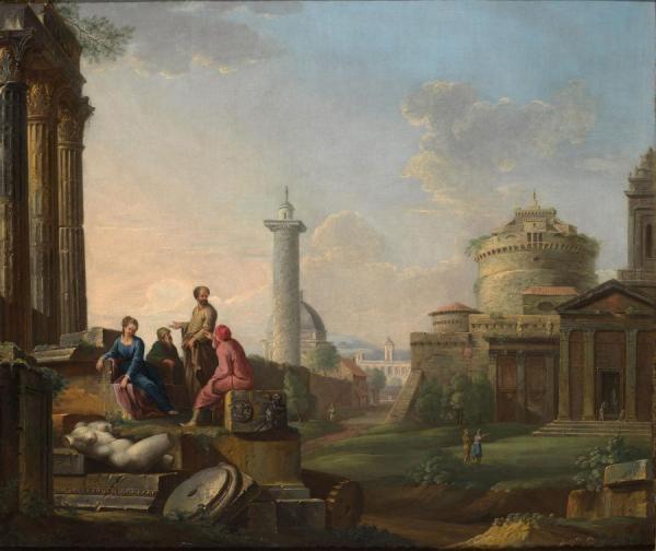 A Roman Capriccio by Arthur Devis Oil Painting Reproductions