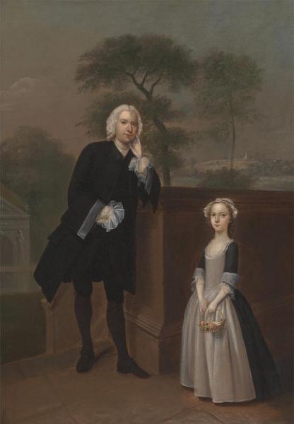 Arthur Devis An Unknown Man With His Daughter