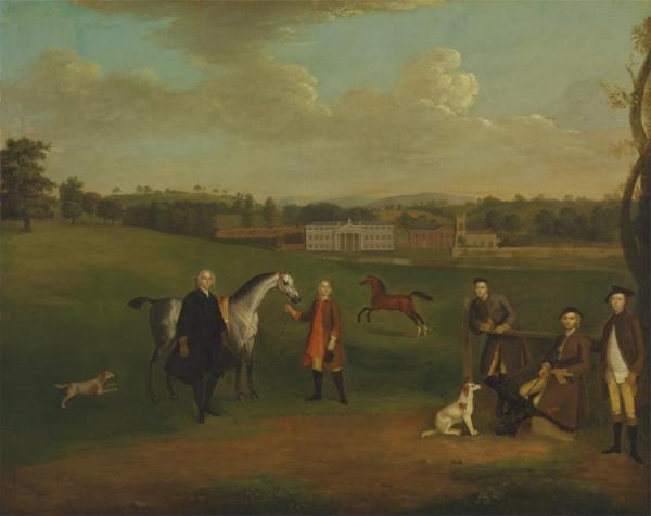Arthur Devis Leak Okeover, Rev. John Allen And Captain Chester At Okeover Hall, Staffordshire