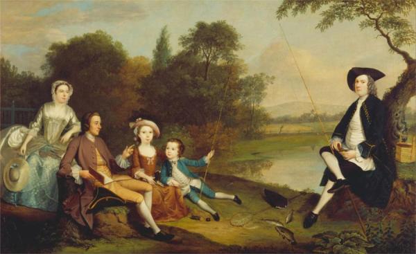 Portrait Of A Family, Traditionally Known As The Swaine Family Of Fencroft, Cambridgeshire by Arthur Devis