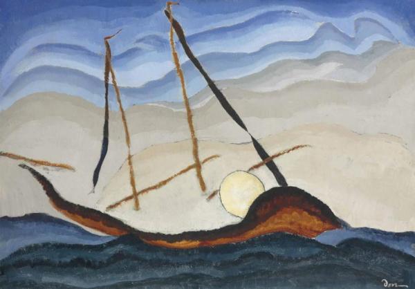 Boat Going Through Inlet by Arthur Dove