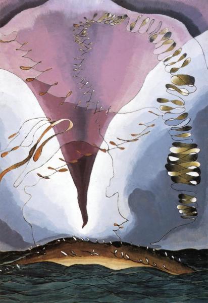 Seagull Motif (violet And Green) by Arthur Dove