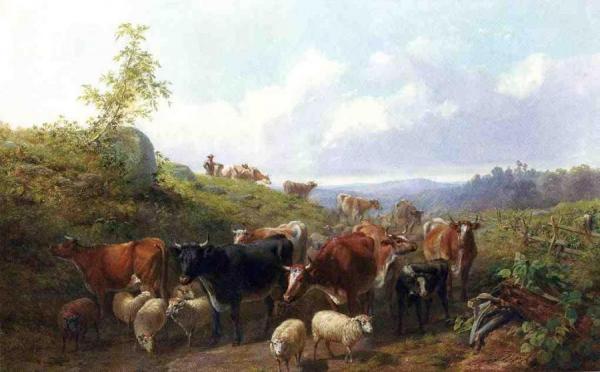 Down The Road In Franklin County New York by Arthur Fitzwilliam Tait