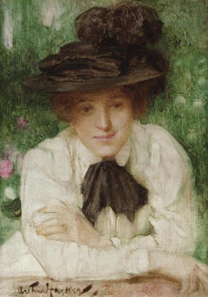 Portrait Of An Edwardian Lady by Arthur Hacker Oil Painting Reproductions