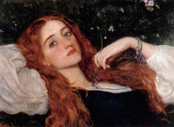 Arthur Hughes In The Grass (second Version)