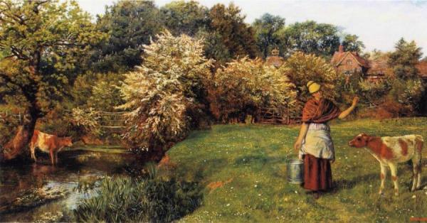 Arthur Hughes Poll The Milkmaid