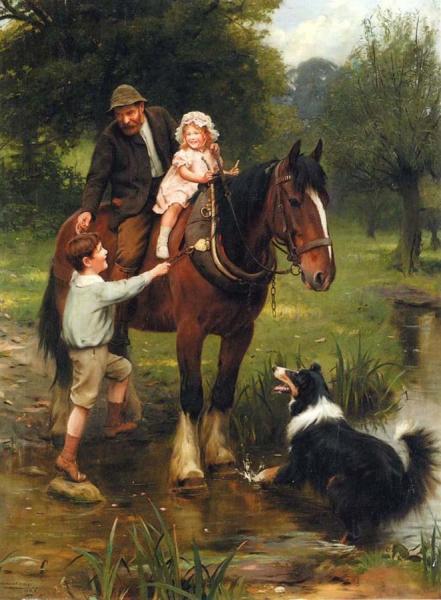 A Helping Hand by Arthur John Elsley Oil Painting Reproductions