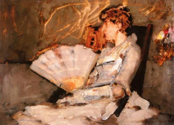 A Lady With A Fan by Arthur Melville