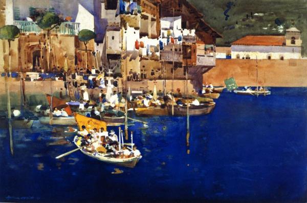 A Mediterranean Port by Arthur Melville