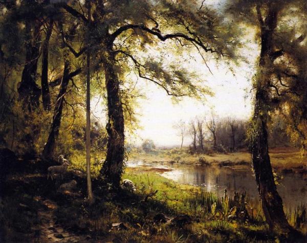A Wooded Landscape by Arthur Parton