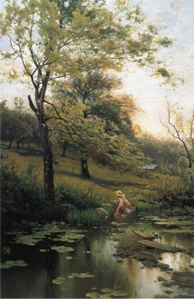 By The Lily Pond by Arthur Parton