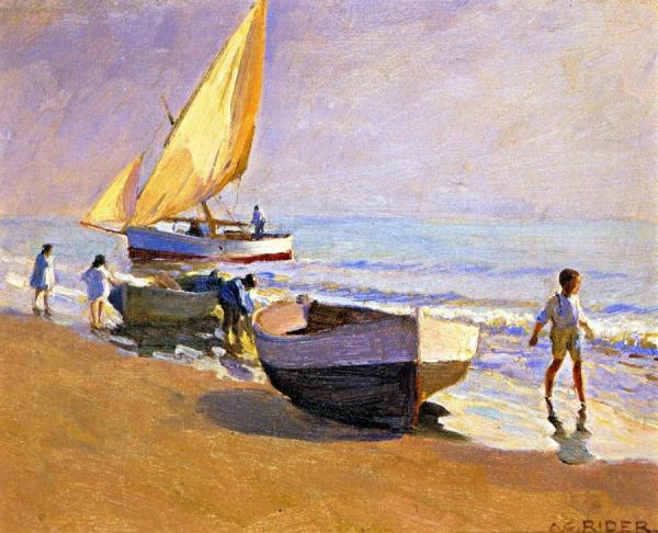 On The Beach, Valencia by Arthur Rider