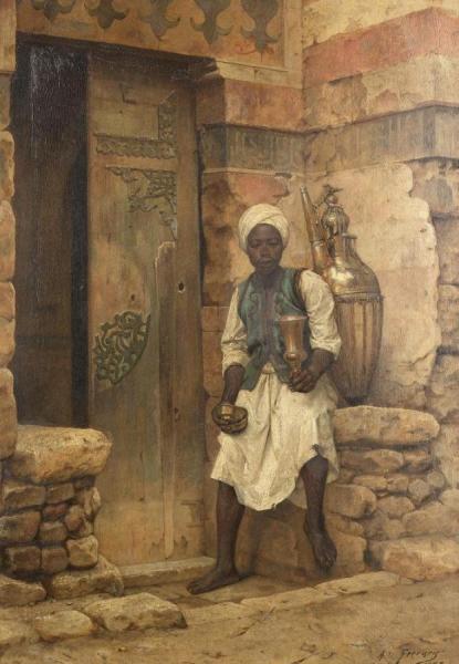 A Nubian Boy by Arthur Von Ferraris Oil Painting Reproductions