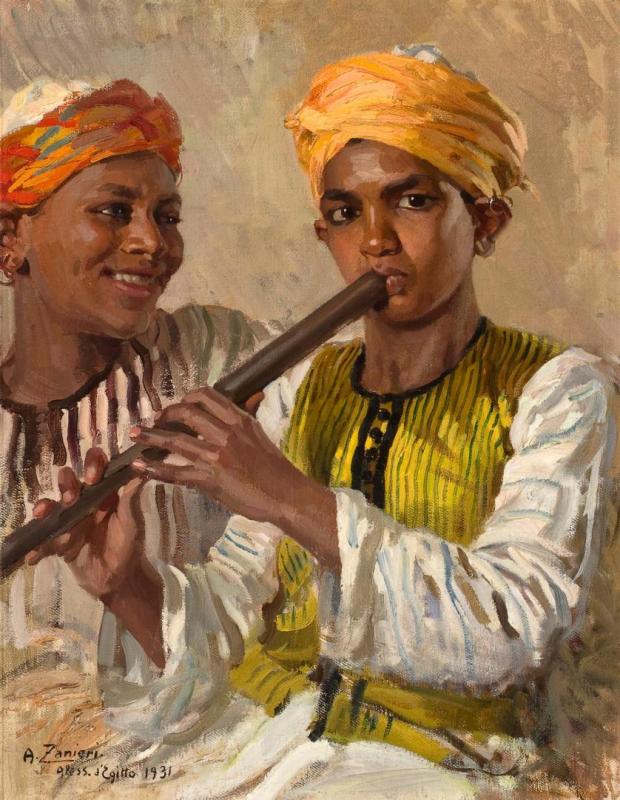 Egyptian Boy On His Flute, 1931 by Arturo Zanieri