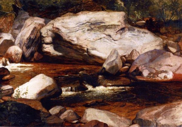 Landscape: Creek And Rocks by Asher Brown Durand