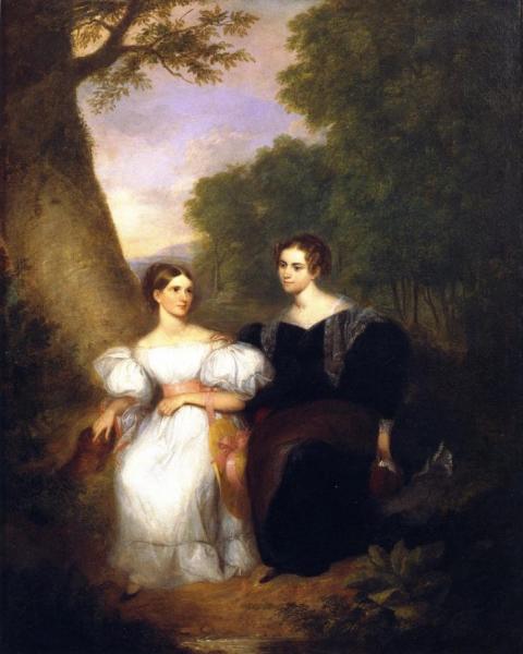 Portrait Of The Artist's Wife And Her Sister by Asher Brown Durand