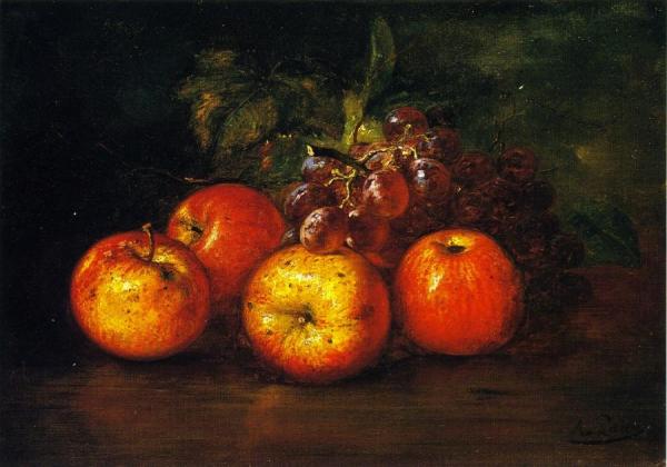 Apples And Grapes by August Laux Oil Painting Reproductions
