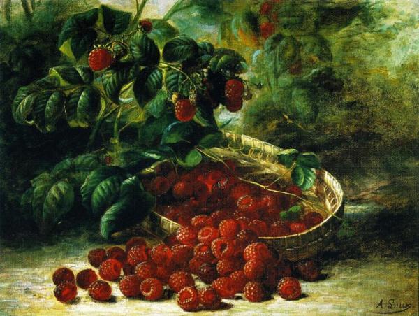 August Laux Raspberries In A Basket