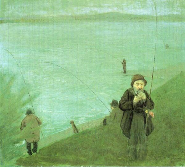Anglers On The Rhine by August Macke