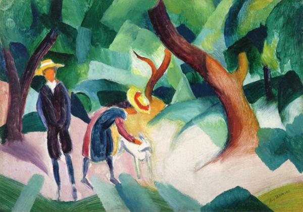 August Macke Children With Goat