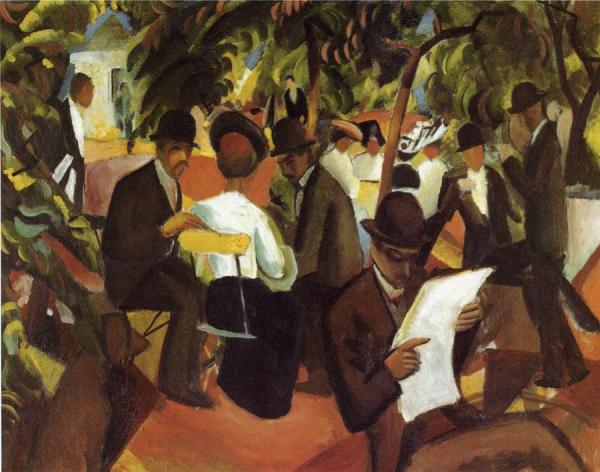 Garden Restaurant by August Macke Oil Painting Reproductions
