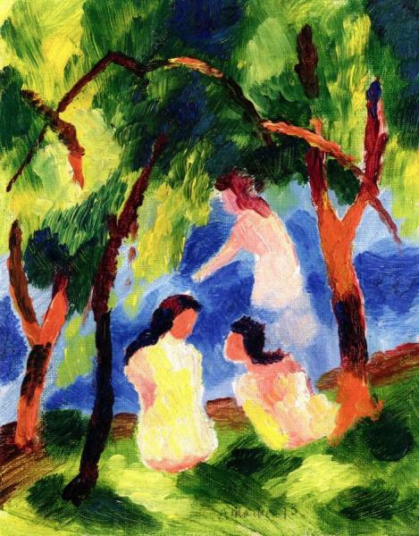Girls Bathing by August Macke