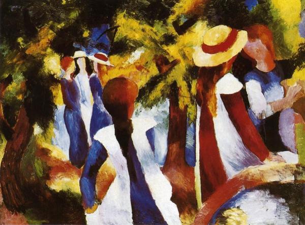 Girls Under Trees by August Macke