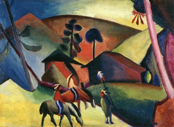 Indians On Horses by August Macke