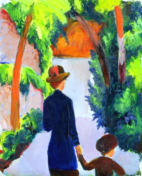 Mother And Child In The Park by August Macke Oil Painting Reproductions