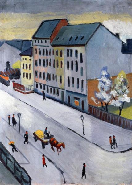 August Macke Our Street In Gray