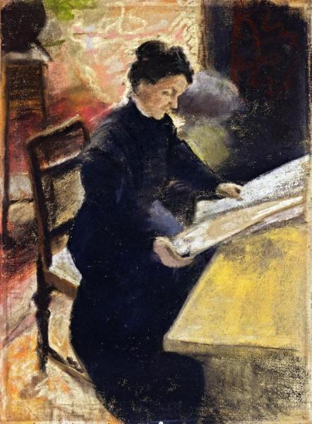 Sofie Gerhardt, Reading The Newspaper by August Macke