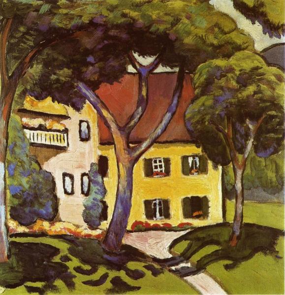 Staudacher's House At Tegernsee by August Macke Oil Painting Reproductions