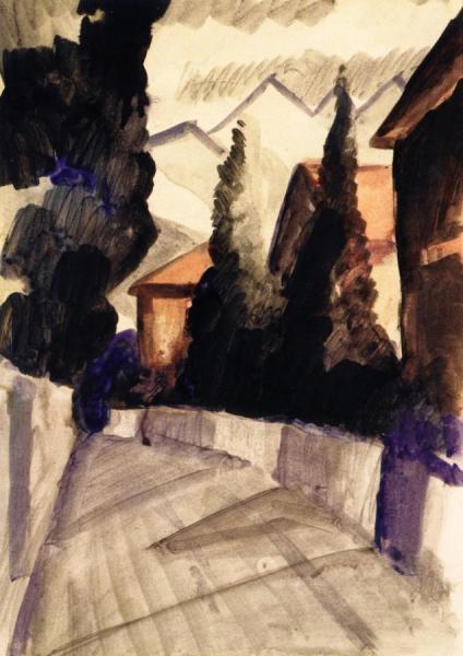 Street In Hilterfingen by August Macke