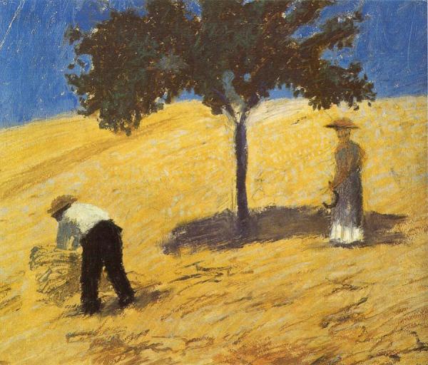 Tree In The Corn Field by August Macke