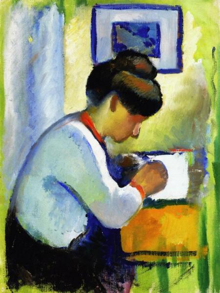 Woman Writing by August Macke Oil Painting Reproductions