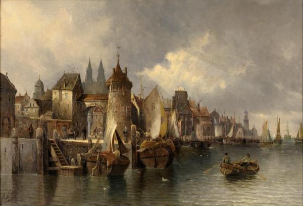 Medieval Port City by August Von Siegen