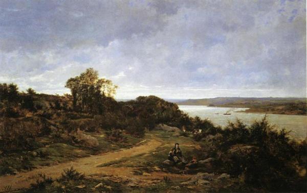 View From Plougastel, Brittany by Auguste Allongé
