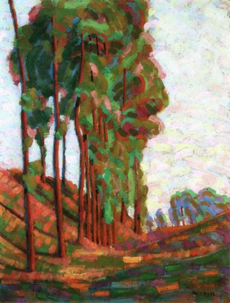 Poplars Along A Trail by Auguste Herbin