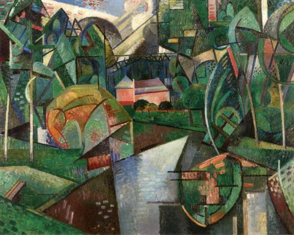 The Oise And The Château At Vadencourt by Auguste Herbin